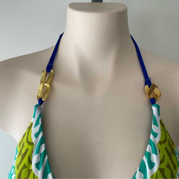 Trina Turk Seychelles Jungle One Piece Bathing Swim Suit Swimwear Halter Boho - Picture 5 of 13